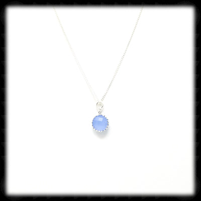 #FRM1N- Mini Filigree Round Necklace- Blue Opal Silver