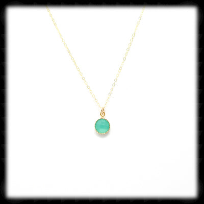 #FRM18NG- Mini Filigree Round Necklace- Mint Gold