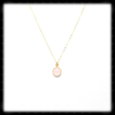 #FRM13NG- Mini Filigree Round Necklace- Pink Gold