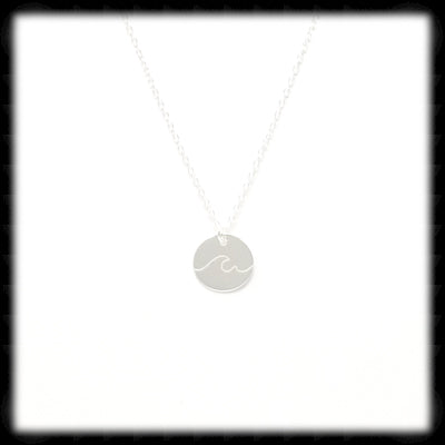 #SG01N- Etched Wave Necklace- Silver