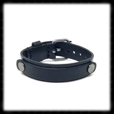 #LB2- Adjustable Leather Buckle Bracelet- Black