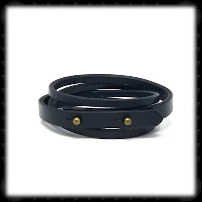 #LWR21- Leather Wrap Bracelet- Black