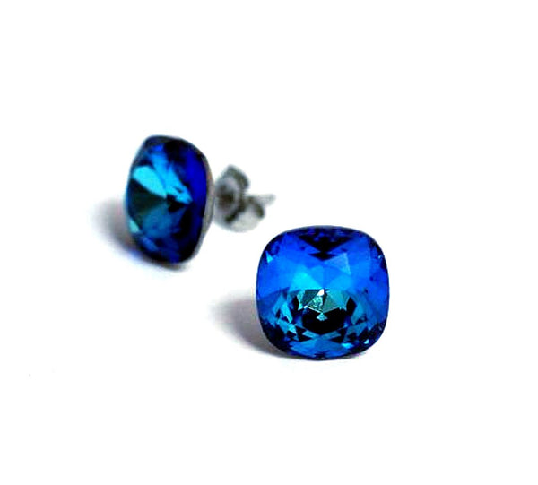 #CS01- Bermuda Blue Crystal Studs