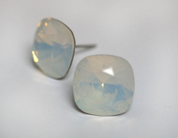 #CS26- White Opal Crystal Studs